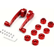 Resim Chuangyinshop Red 2 Adet Alüminyum Alaşım Manuel Pencere Kolu Silindir Yedek Parçası - Ergonomik Kırmızı Kauçuk Tutamak Kolay Montaj 