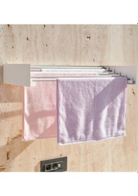 Resim Belize 70cm Çamaşır Kurutmalık Duvara Monte Iç Ve Dış Mekan Paslanmaz 5 Gözlü Cappuccino 