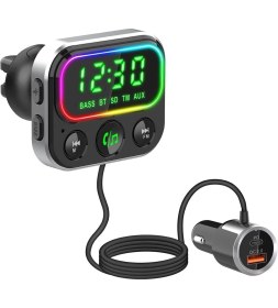 Resim Özgürce Rgb Bluetooth Fm Transmitter, Çift Usb, Hızlı Şarj, Geniş LED Ekran 