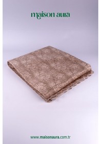 Resim Koltuk Örtüsü Damar Desenli Kahverengi 