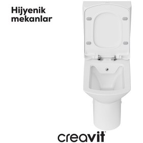 Resim Creavit Nova Rim-off Duroplast Yavaş Kapanan Klozet Kapaklı Beyaz Set 