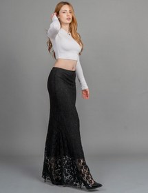 Resim MissVina Astarlı Esnek Tül Uzun Etek 6833 