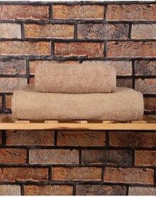 Resim 2 Parça %100 Pamuklu Soft Lüx Banyo Havlu Seti Kahve Çok Renkli 