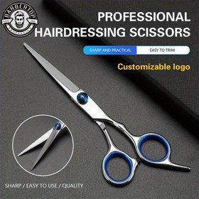 Resim Profesyonel Saç Makası, 6 İnç Paslanmaz Çelik Keskin Bıçaklar, Ergonomik Rahat Tutuş ve Kişiselleştirilebilir Logo ile - Tüm Saç Tiplerinde Pürüzsüz Hızlı Kesim için Yüksek Kaliteli Saç Kesme Aleti, Saç Kesimi Aksesuarları 