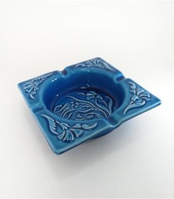 Resim Dekoratif El Yapımı Kabartmalı Çini Seramik Küllük Büyük Boy Kül 