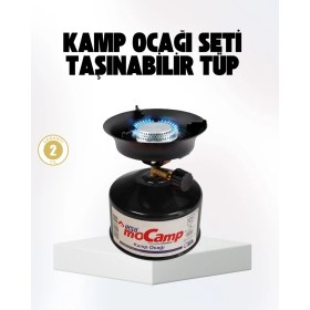 Resim MegaSepet Outdoor Kamp Ocağı Gazlı Taşınabilir Pişirme Seti Üç Ayaklı Denge Aparatlı - ME001W-51UMP 
