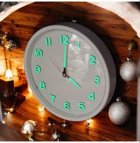 Resim Fosforlu 3d Kabartma Rakam Duvar Saati Beyaz 28 Cm Bombeli Cam Beyaz 