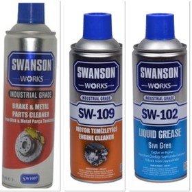 Resim SWANSON WORKS Balata Sprey Motor Temizleyici Sprey Gres Bakım Set 