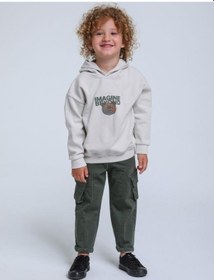 Resim Jack Lions Erkek Bebek Kapüşonlu Ayıcık Baskılı Sweatshirt-14253 Gri 
