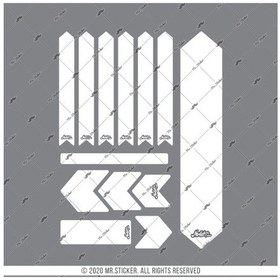 Resim Bcy33 Bisiklet Kadro Koruyucu Reflektif Beyaz Sticker Seti 