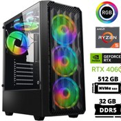Resim Xaser Delux X71 Ryzen 5 7600 32GB Ddr5 Ram 512GB M.2 Nvme SSD 8gb RTX4060 Masaüstü Oyuncu Bilgisayarı 