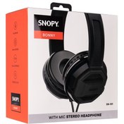 Resim SNOPY SN-101, BONNY, Siyah, Kablolu, 3,5mm Jac, Ayarlanabilir Kafa Bandı, Microfonlu Kulaklık 