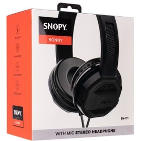 Resim SNOPY SN-101, BONNY, Siyah, Kablolu, 3,5mm Jac, Ayarlanabilir Kafa Bandı, Microfonlu Kulaklık 