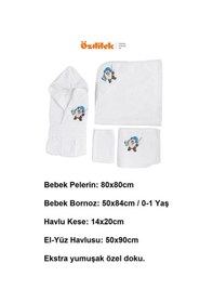 Resim Özdilek Bambu Yenidoğan Bebek Bornoz Seti-tazmanya Beyaz 