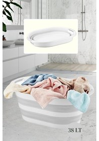 Resim Vera Bath Katlanır Çamaşır Sepeti 38 Lt Çamaşır Selesi Fma07860 Beyaz 