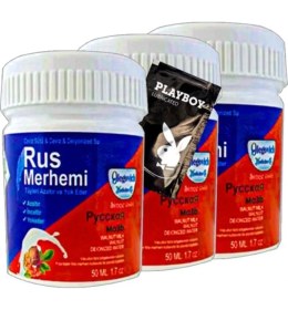 Resim Süper Playboy Blue Rus Merhemi 3'lü x 50 ml Tüy Dökücü Krem + 1 Armağan Jel 