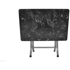 Resim Siyah Mermer Desenli Katlanabilir Masa 60 90 Diğer 