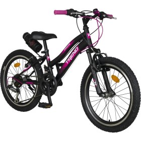 Resim Trendbisiklet Cross Country 20" Çift Kat Alüminyum Jant, Önden Amortisörlü, 21 Vites Micro Shift, Kız Çocuk Bisikleti, Siyah-Fuşya 