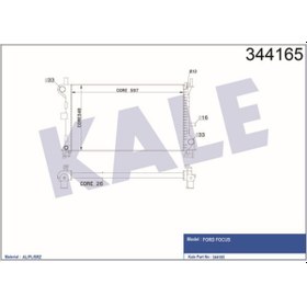 Resim KALE OTO Radyatör 344165 Su Radyatörü Focus 1.6 1.8 2.0 Rs St170 98-04 Brazıng 