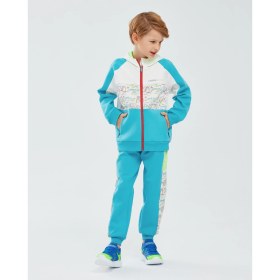 Resim Skechers 2Xi-Lock B Full Zip Hoodie Sweatshirt Büyük Erkek Çocuk Beyaz Sweatshirt Sk241075-102 