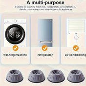 Resim 4 Adet Sağlam Titreşim Önleyici Çamaşır Makinesi ve Buzdolabı Ayak Pedi - Kaymaz Stabilizatörler, Çamaşır Makineleri, Dondurucular, Bulaşık Makineleri, HVAC için Şok Emici Pedler, Ev Aletleri ile Uyumlu, Kalın Plastik Tasarım, Metalik Kaplama, Dayanıklı Plastik Pedler 
