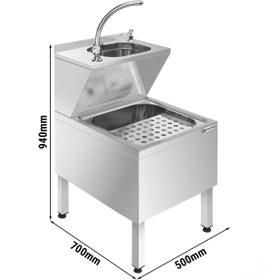 Resim El Yıkama Lavabosu - Sabunluklu - 700 mm Derinlik 
