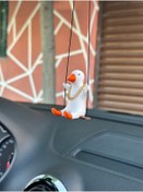 Resim 3dbaydesign 10 Adet Altın Zincirli Sallanan Ördek Yeni Trend Dikiz Ayna Süsü (beyaz Turuncu) 