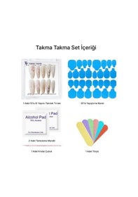 Resim 10'lu Ten Rengi Extra Extra Extra Eee1482 Tekrar Kullanılabilir El Yapımı Protez Takma Tırnak Xs 