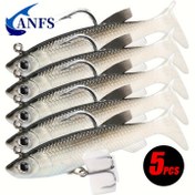 Resim 5 adet ANFS Yumuşak Balık Yemi, 8cm/2.8in Kurşun saç tokası ile Yapay Yem - Gerçekçi Balık Tasarımı, PVC Malzeme, Sevgililer Günü, Noel, Babalar Günü, Yeni Yıl, Şükran Günü, Günlük Balıkçılık Yemleri için İdeal | Gerçekçi Yem Tasarımı | PVC Balıkçılık Yemi 