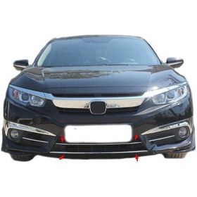 Resim Honda Civic Fc5 2016-2020 Ön Tampon Çıtası Krom 2 Prç. P.çelik 