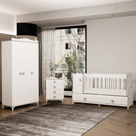 Resim Garaj Home Pırlanta Gri Yıldız 3 Kapaklı Bebek Odası 