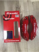 Resim FV-TUNİNG Brembo Kaliper Kapağı Ithal A Kalite Büyük Boy 2 Adet 28x8 Cm Kırmızı 