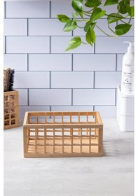 Resim Bambu Organizer Büyük Dolap İçi Düzenleyici Sepet 18x26 Cm Bambu 