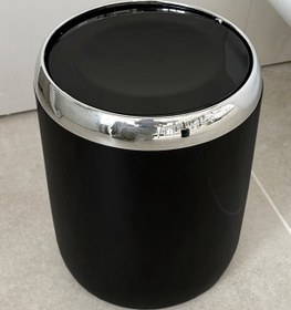 Resim Prima Nova Lima 6 LT Döner Kapaklı Banyo Mutfak Ofis Çöp Kovası - Krom Dekorlu Siyah 