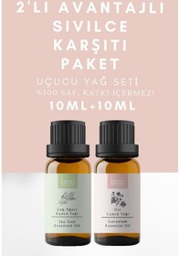 Resim Boco Born In Cosmetics Akne ve Sivilce Karşıtı Çay Ağacı + Itır %100 Saf Uçucu Yağı 2 x 10 ML 