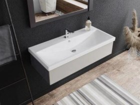 Resim Turkuaz Elite Etajer Uyumlu Lavabo 120 45 Cm Beyaz 