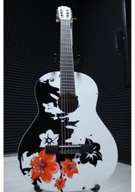 Resim Masterwork Mwc3900Wh Model Resim Baskılı 4/4 Tam Boy Klasik Gitar 