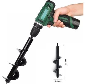 Resim Zhltools Matkap Ucu Burgu Aparatı Toprak Delici Gübre Tohum Karıştırıcı Bitki Fide Fidan Ekimi 
