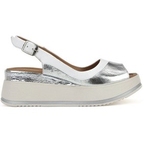 Resim Ziya, Kadın Hakiki Deri Dolgu Topuk Sandalet 151992z50020 Beyaz 151992z50020 500 Beyaz 