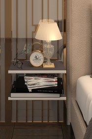 Resim Kenzlife Komodin Guiseppe Gri Komidin 39*19 2 Parça Duvara Monte Askı Aparatlı (MNG) 