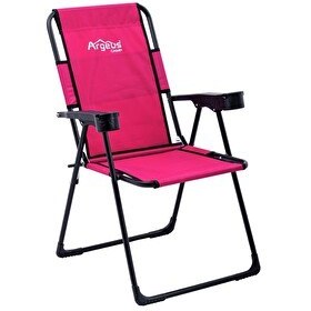 Resim Argeus Rest Pembe Bardaklıklı Katlanabilir Kamp Sandalyesi 
