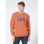 Resim Lee Bisiklet Yaka Turuncu Erkek Sweatshirt (L80XTJBH) 