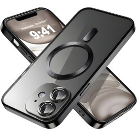 Resim Fibaks Apple Iphone 11 Uyumlu Kılıf Kamera Lens Korumalı Magsafe Şarj Kilifi Şeffaf Renkli Yumuşak Kapak 