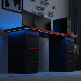 Resim X-Force Phoenix 6 Çekmeceli Oyuncu Masası Rgb LED Işıklı - Set 3 