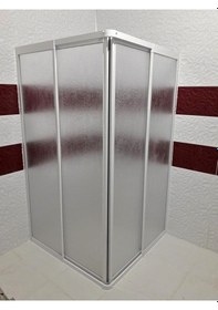 Resim Nokta Duşakabin 80 x 80 Kare Köşe Girişli Teknesiz Mika Duşakabin Nd 404 Şeffaf 