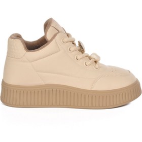 Resim Guja Bej İçi Polarlı Soğuğa Dayanıklı Kadın Sneaker 25K419-1 Z 