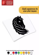 Resim Genel Markalar Kabarık Yeleli At Sticker Oto Motor Laptop Duvar Folyo Sticker 50x80 Cm 