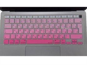 Resim McStorey Macbook Air M1 Klavye Kılıfı 13 inç Rusça Harf Baskı A2179 A2337 Uyumlu Gradient Pembe 