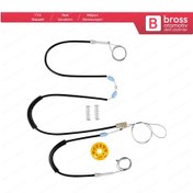 Resim BMW 5 E39 1996-03/1999 4/5 Kapı İçin Ön Kapı Cam Kriko Tamir Seti 