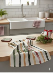 Resim Christmas %100 Pamuk Baskılı Kurulama Bezi 40 60 Cm Yılbaşı Temalı Desenli 1 